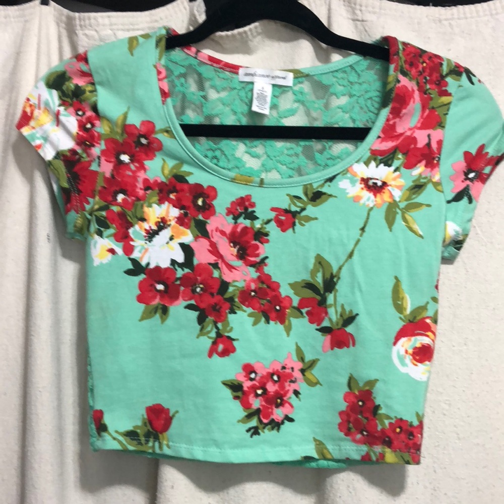 Lace Back Crop Top